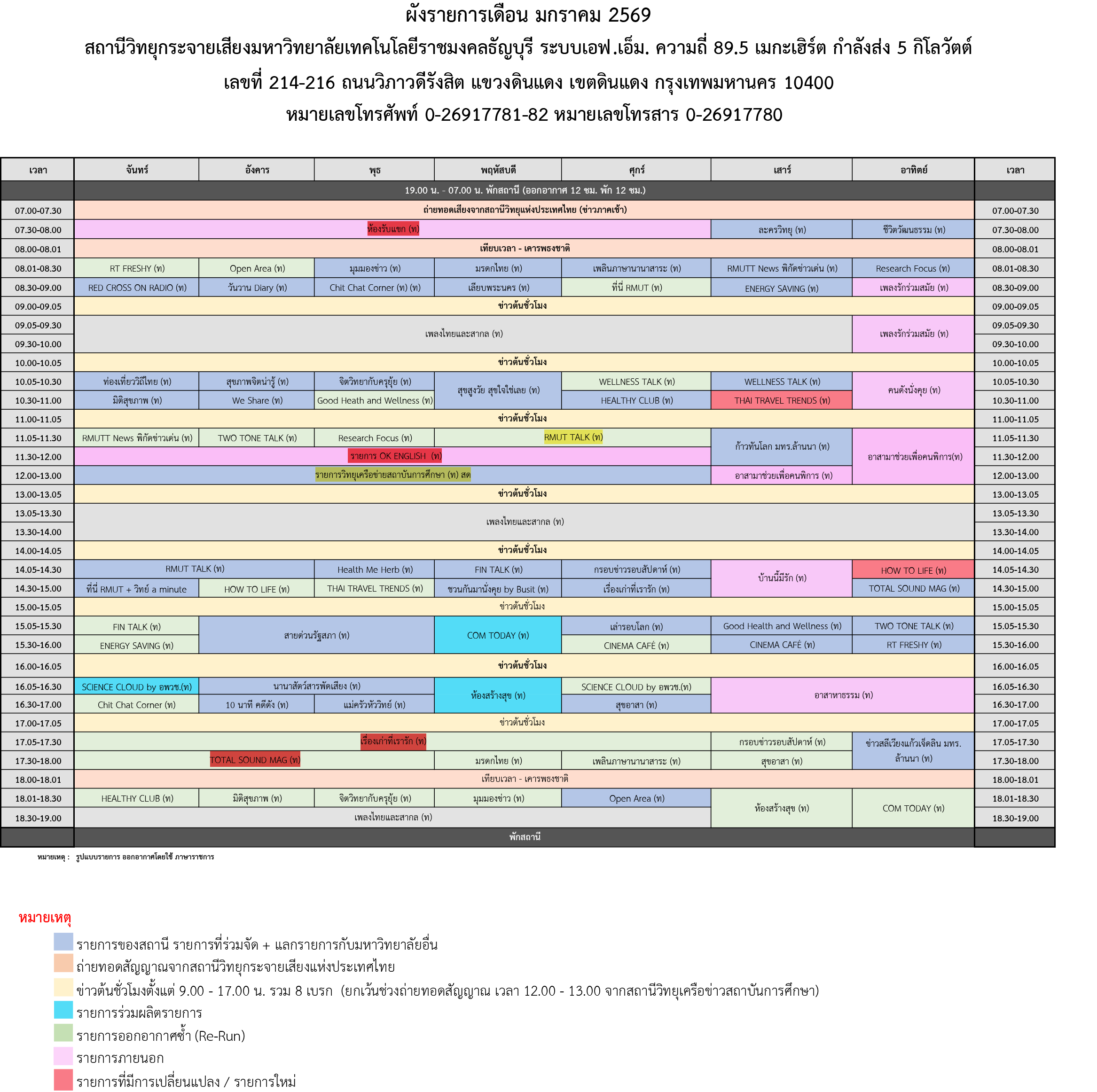 ผังรายการ มค