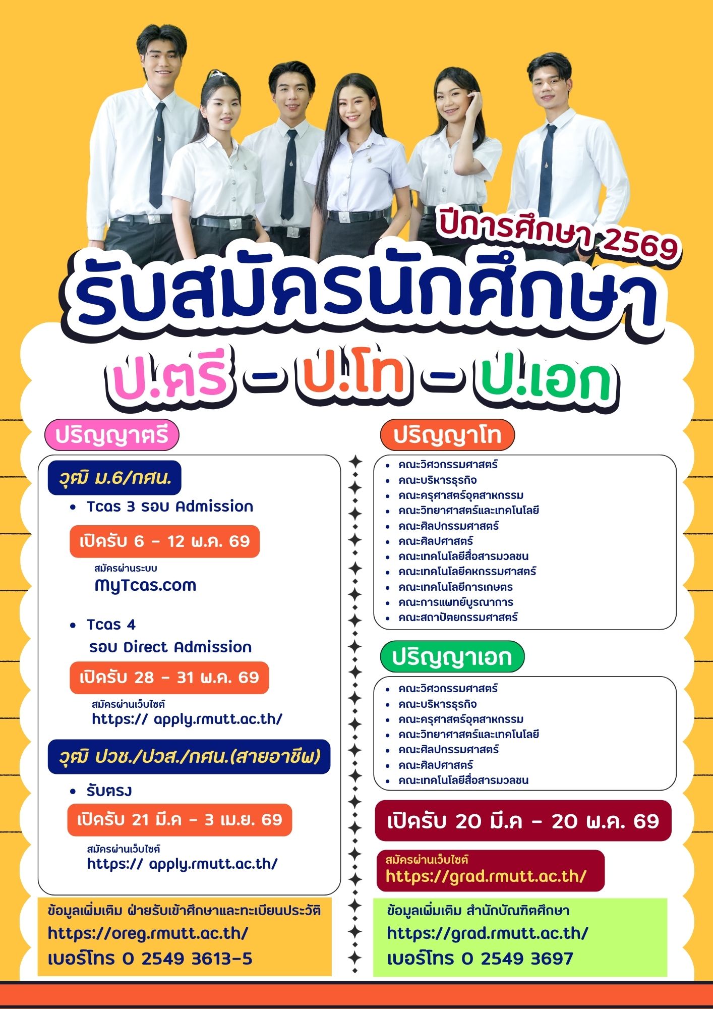 มทร.ธัญบุรี เปิดรับสมัครนักศึกษา