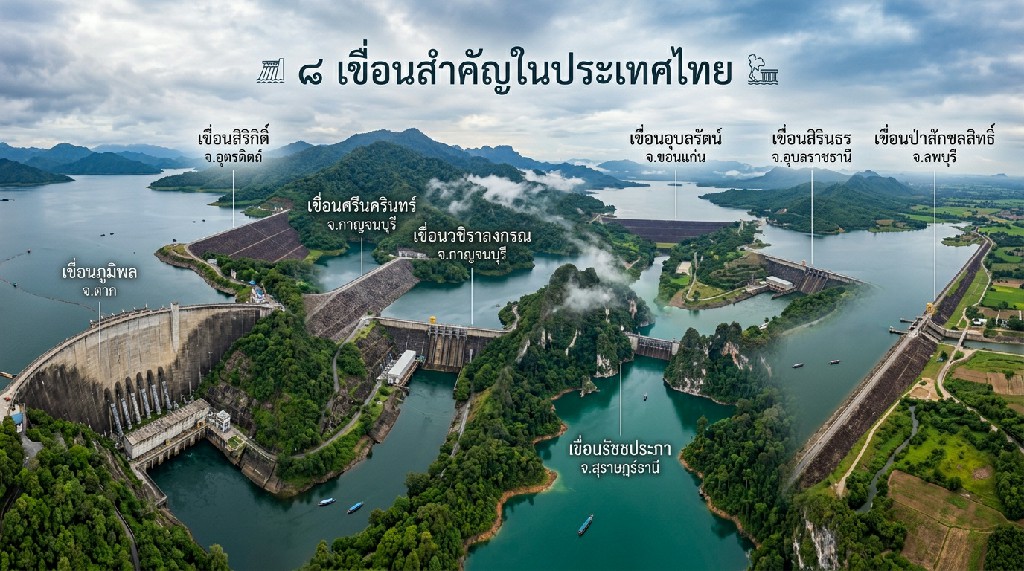 8 เขื่อนสำคัญในไทย