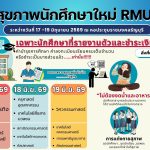 กำหนดการตรวจสุขภาพนักศึกษาใหม่
