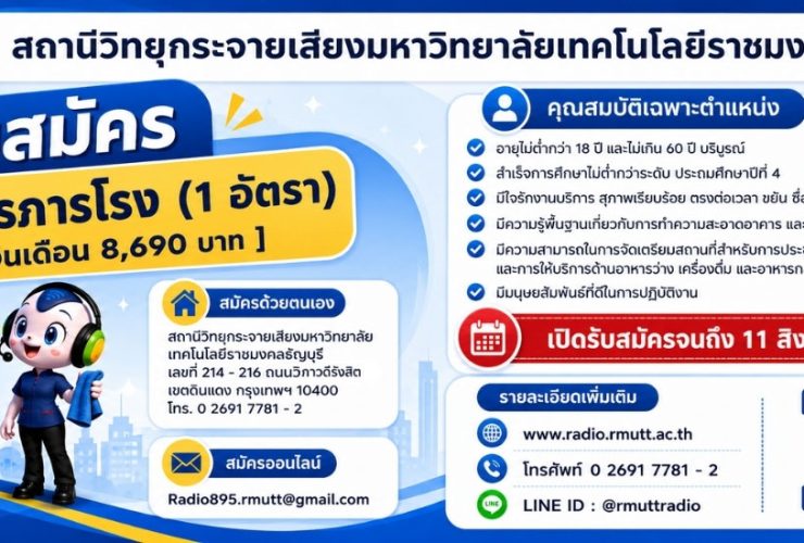 ประกาศ รับสมัครนักการภารโรง